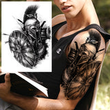 Popxstar Africa Serengeti  Black Indian Warrior Waterproof Flash Tattoo Sticker Tribal Mighty Tiger Tatoo Men Women