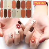 Popxstar 14Tips/Sheet Christmas/Halloween Nail Art Stickers Festival Pumpkin Wraps Waterproof Full DIY Manicure Accessories YMX Series