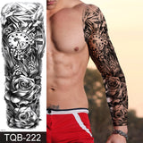Popxstar Full Arm Temporary Tattoos Large Black Totem Trial Boys Tatoo Fake Waterproof Skull Lion Sleeve Tattoo Stickers Body Art Makeup