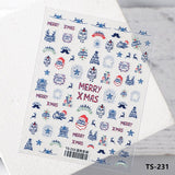 Popxstar New Technology Embossed 5D Nail Art Sticker Ultra-thin Three-dimensional Relief Christmas Series Nail Art Decoration Sticker