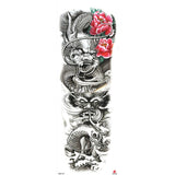 Popxstar New Year's Day Valentine's Day Waterproof Temporary Tattoo Sticker for Men Women Totem Geometric Full Arm Large Size Sleeve Tatoo Fake Tatto Flash Tattoos
