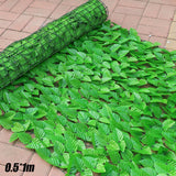 Popxstar Garden Plant Fence Artificial Faux Green Leaf Privacy Screen Panels Rattan Outdoor Hedge Garden Home Decora 0.5X1M