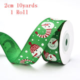 Popxstar Christmas Polyester Ribbon Christmas Bronzing Printed New Year Gifts Wrapping Ribbon for Christmas Decoration DIY Sewing Fabric