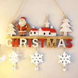 Popxstar Christmas Santa Claus Door Wooden Hanging Pendant Merry Christmas Decoration For Home Xmas Navidad Noel Gifts New Year