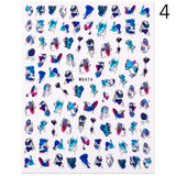 Popxstar Geometric Lines Flowers Leaves 3D Nail Sticker Figure Woman Face Pattern Special Self Adhesive Nail Art Decals Manicures Sliders