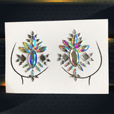 Popxstar 3D Gem Chest Paste Glitter Diamond Tattoo Sticker Woman Nipple Shining Jewelry DIY Ornament For Wedding Bride Breast Decoration