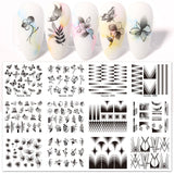 Popxstar spring centerpiece ideas short square acrylic nails spring dip nails Harunouta 12Pcs Sweet Love Heart Nail Water Decals Valentines Manicure Letter Flower Leaf Sliders for Nails Accessories