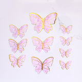 Popxstar Valentine's Day 10Pcs Happy Birthday Cake Topper Cake Decorating Handmade Painted Butterfly Cake Topper for Wedding Birthday Baby Shower Party