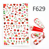 Popxstar Nail 3D Sticker Cool English Letter stickers for nail Foil Love Heart Design Valentines Manicure Decal Water Slide Foil
