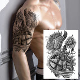 Popxstar Africa Serengeti  Black Indian Warrior Waterproof Flash Tattoo Sticker Tribal Mighty Tiger Tatoo Men Women