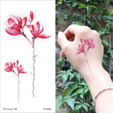 popxstar Waterproof Temporary Tattoo Sticker Rose Flowers Leave Flash Tattoos Body Art Arm Fake Sleeve Tatoo Black Women Girls Wrist