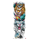 Popxstar New Year's Day Valentine's Day Waterproof Temporary Tattoo Sticker for Men Women Totem Geometric Full Arm Large Size Sleeve Tatoo Fake Tatto Flash Tattoos