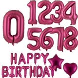 Popxstar 40 Inch Burgundy Foil Balloon Big Number Ballons Digital Baloons Adult Wedding Decoration Birthday Party Wine Red Globos Decor
