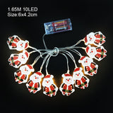Popxstar Christmas Tree Lights Decorations Santa Claus Snowflake Snowman  LED Fairy Lights Hanging Garland Xmas Home Decor New Year