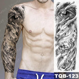 Popxstar Large Arm Sleeve Tattoo Japanese Dragon Prajna Waterproof Temporary Tatto Sticker Mechanical Body Art Full Fake Tatoo Women Men
