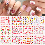 Popxstar spring centerpiece ideas short square acrylic nails spring dip nails Harunouta 12Pcs Sweet Love Heart Nail Water Decals Valentines Manicure Letter Flower Leaf Sliders for Nails Accessories