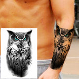 Popxstar Waterproof Temporary Tattoo Sticker Forest Lion Tiger Bear Flash Tattoos Women Leopard Wolf Crown Body Art Arm Fake Tatoo Men