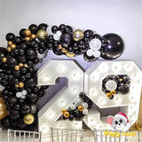 Popxstar 5/10/12/18 Inch Black Balloons Flashing Metallic Balloon Happy Birthday Party Decorations Adult Wedding Decor Helium Globos Toys