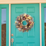 Popxstar Christmas Decor LED Luminous Simulation Wreath Wall Door Hanging New Year Gift Durable Multiple-Uses Lovely Wreath Art Crafts