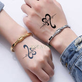 Popxstar Small Men's Tattoos Waterproof Temporary Tattoo Sticker Body Art Love Wave Heartbeat Line Small Size Fake Tatto Flash Tatoo for Girl Women