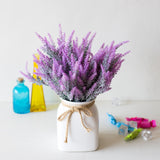 Popxstar 1 Bundle Artificial Flowers Romantic Provence Lavender Plastic Wedding Decorative Vase for Home Decor Grain Christmas Fake Plant