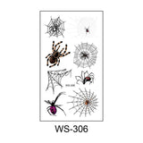 Popxstar New 3D Tattoo Stickers Waterproof Sweat Horror Dark Stereo Spider Tattoo Stickers Spider Web Halloween Tattoo Stickers