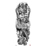 Popxstar New Year's Day Valentine's Day Waterproof Temporary Tattoo Sticker for Men Women Totem Geometric Full Arm Large Size Sleeve Tatoo Fake Tatto Flash Tattoos