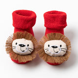 Popxstar 0-3Y Infant Baby Socks Cotton Kawaii Newborn Children's Anti Slip Floor Kids Toddler Socks Cute Boys Girls Red Christmas Socks