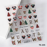 Popxstar New Technology Embossed 5D Nail Art Sticker Ultra-thin Three-dimensional Relief Christmas Series Nail Art Decoration Sticker