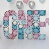 Popxstar   Diy Balloon Box letters Box Custom Name Mosaic Box Mosaic Number Alphabet Frames Balloon Decoration Baby Party Anniversary Decor