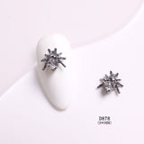 Popxstar 1/2/3mm Spikes Metal Studs Conical Shape Punk Style Flat Back Rivets Halloween 3D Alloy Nail Art for Decoration