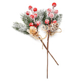 Popxstar 2PCS Christmas Berry Artificial Pine Cone Christmas Garland Decoration Fake Flower Pine Tree Branch DIY Home Party Wedding Decor