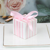 Popxstar Stripes Shape Paper Gift Box Packing Chocolate Candy Box Birthday Party Wedding Decoration DIY Box With Ribbon Festival Supplies