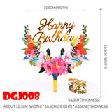 Popxstar Happy Birthday Cake Topper Flowers Acrylic Straw Toppers Cake Decorating Tools Birthday Anniversary Party Decorating Supplies