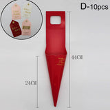 Popxstar 10PCS 44*24cm Paper Flower Bags With Gift Card Rose Florist Wrapping Gift Box Flower Packaging Creative Handle Box