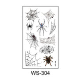 Popxstar New 3D Tattoo Stickers Waterproof Sweat Horror Dark Stereo Spider Tattoo Stickers Spider Web Halloween Tattoo Stickers