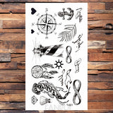 Popxstar Waterproof Black Infinity Tattoo Feather Bird Women Body Hand Art Drawing Temporary Tattoo Stickers Men Finger Tatto Small Paste
