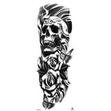 Popxstar New Year's Day Valentine's Day Waterproof Temporary Tattoo Sticker for Men Women Totem Geometric Full Arm Large Size Sleeve Tatoo Fake Tatto Flash Tattoos