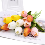 Popxstar 10pcs/lot Real Touch Flowers Pu Tulips Flower Artificial Bouquet Wedding Bridal Bouquet Decoration Flowers For Home Decor