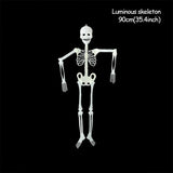 Popxstar Scary Halloween Decoration Halloween Props Luminous Hanging Decor Outdoor Party Horror Luminous Movable Skull Skeleton