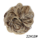 Popxstar   Synthetic Curly Messy Hair Bun Scrunchie Chignon With Elastic Rubber Band Hair Pieces For Women Black Brown Gray Ponytails