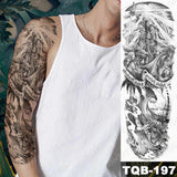 Popxstar Large Arm Sleeve Tattoo Japanese Dragon Prajna Waterproof Temporary Tatto Sticker Mechanical Body Art Full Fake Tatoo Women Men