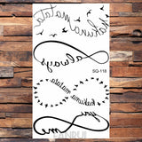 Popxstar Waterproof Black Infinity Tattoo Feather Bird Women Body Hand Art Drawing Temporary Tattoo Stickers Men Finger Tatto Small Paste