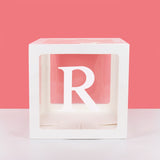 Popxstar A-Z letter Name Transparent Balloon Box BABY ONE Blocks Boy Girl Party Gift Box Wedding Decoration Baby Shower Birthday Party