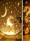 Popxstar Valentine's Day Night Light Colorful Starry Sky Projector Rotation Starry Moon Night Lamp USB Charging For Birthday Gift Romantic Baby Children