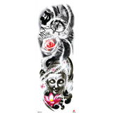 Popxstar New Year's Day Valentine's Day Waterproof Temporary Tattoo Sticker for Men Women Totem Geometric Full Arm Large Size Sleeve Tatoo Fake Tatto Flash Tattoos