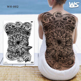 Popxstar large temporary tatoo for men tattoo body art full back sexy tattoo sticker lion king tiger dragon tattoo designs waterproof