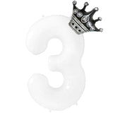 Popxstar 40inch Rose Gold Silver Crown Number Foil Balloons 1st 3st Birthday Party Wedding Balloon Supplies Baby Shower Air Globos Decor