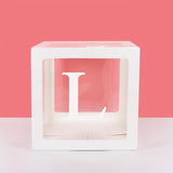 Popxstar A-Z letter Name Transparent Balloon Box BABY ONE Blocks Boy Girl Party Gift Box Wedding Decoration Baby Shower Birthday Party