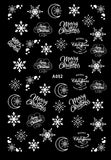 Popxstar Merry Christmas Nail Art Decals Decoration Self Adhesive Nail Art Stickers Manicure Design White Snow Sticker for Nail Design